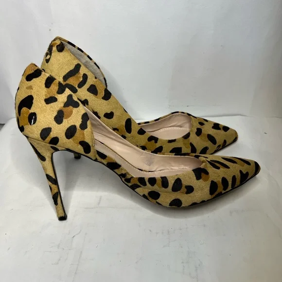 ELOQUII Pointed-Toe Leopard print D'Orsay Stiletto Pump Size 10Wide